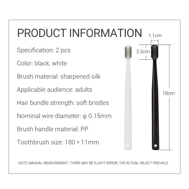 Bamboo Toothbrush - 2-10PC 친환경 대나무 숯 칫솔 부드러운