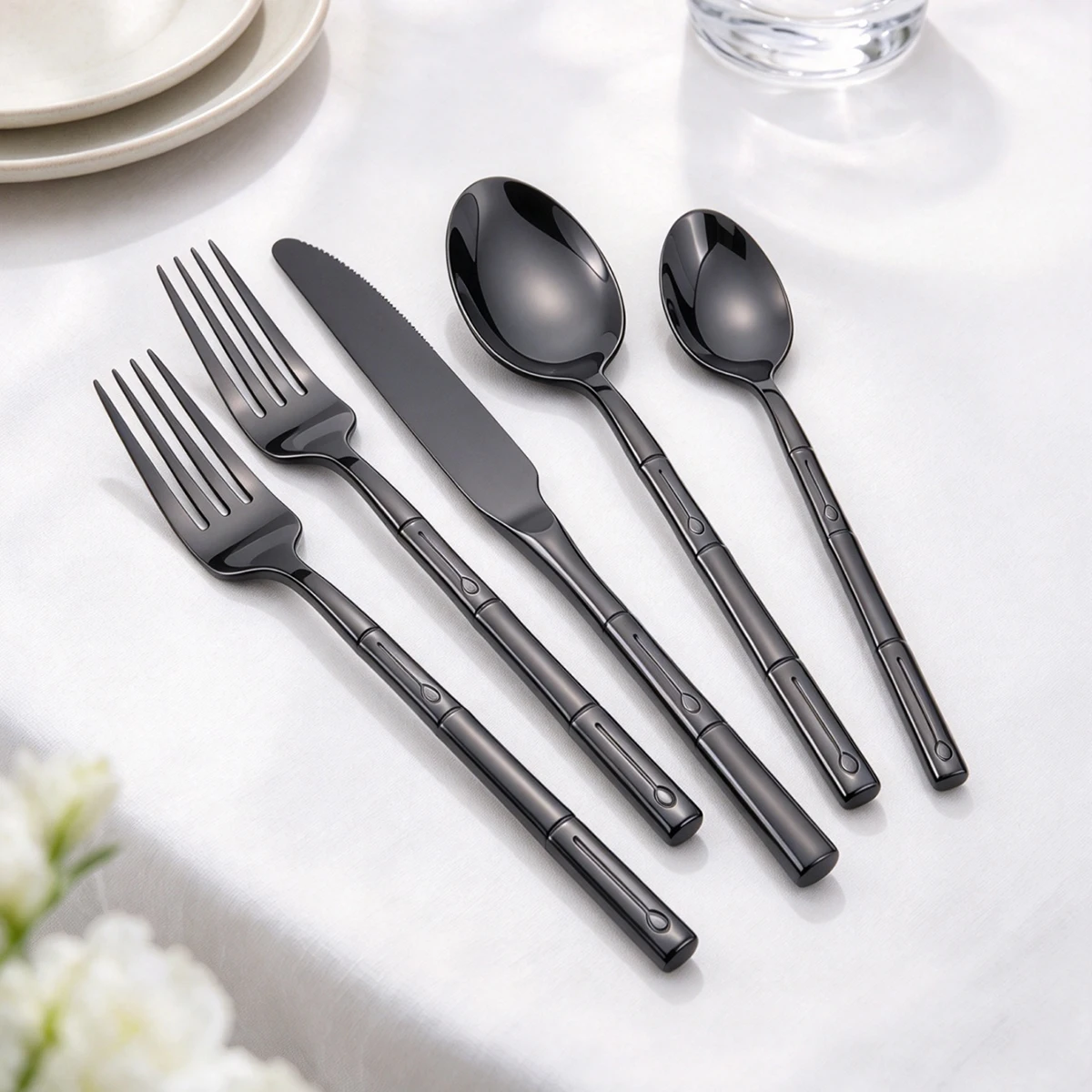 5pcs Knife Fork Spoon Cutlery  - Bamboo Cutlery 리뷰 및 가격