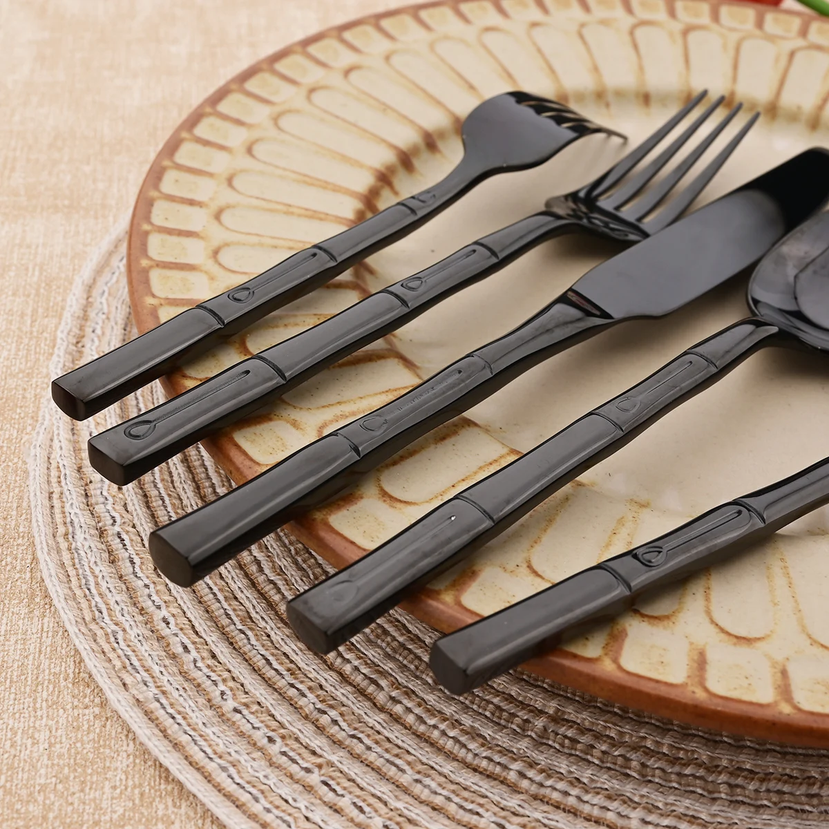 5pcs Knife Fork Spoon Cutlery  - Bamboo Cutlery 리뷰 및 가격