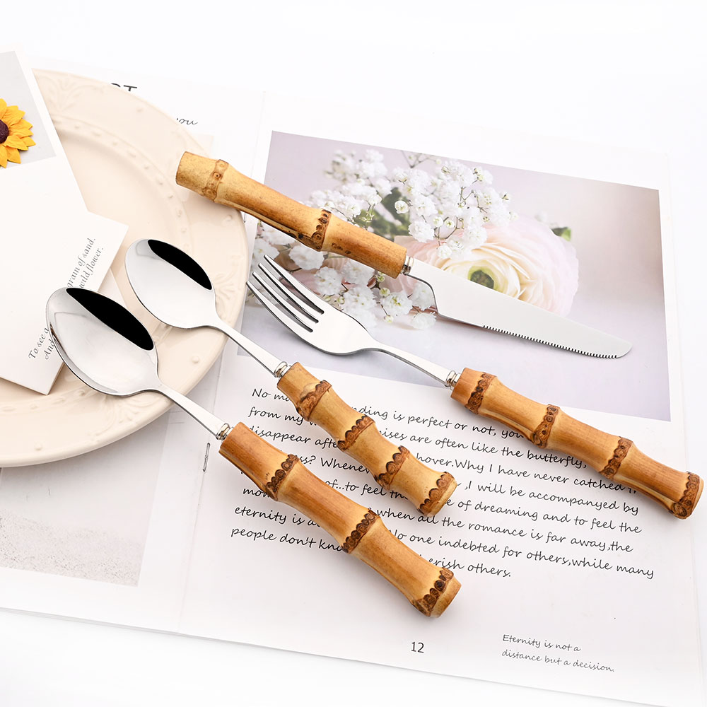 Drmfiy 골드 디너 포크 커트레이 세트, 스테인리스 - Bamboo Cutlery 리뷰 및 가격