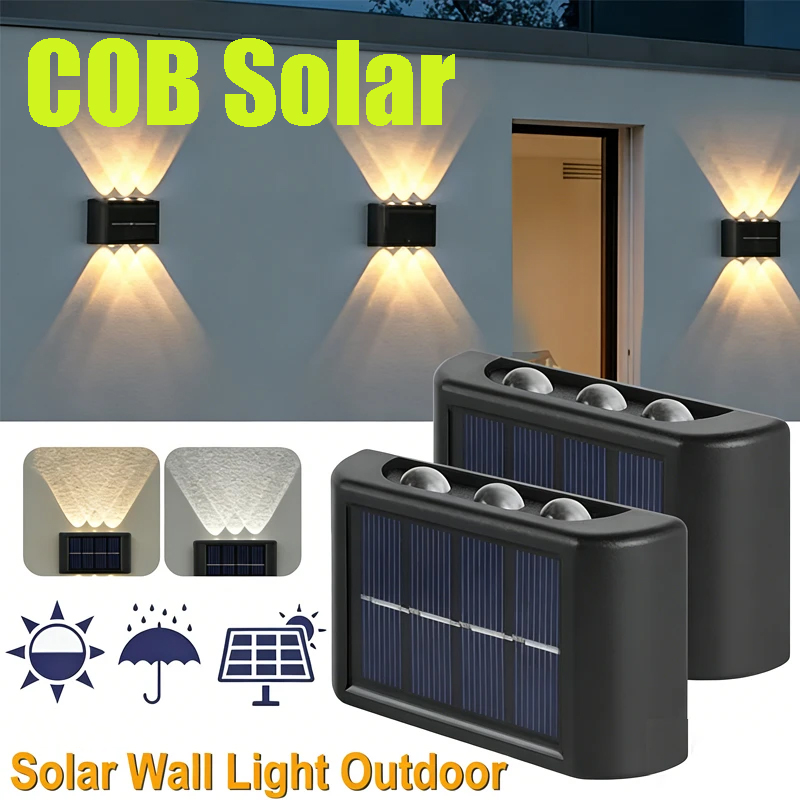 COB 태양광 벽등, 방수 야외 조명, 위아래 볼록 렌 - Solar Garden Light 리뷰 및 가격