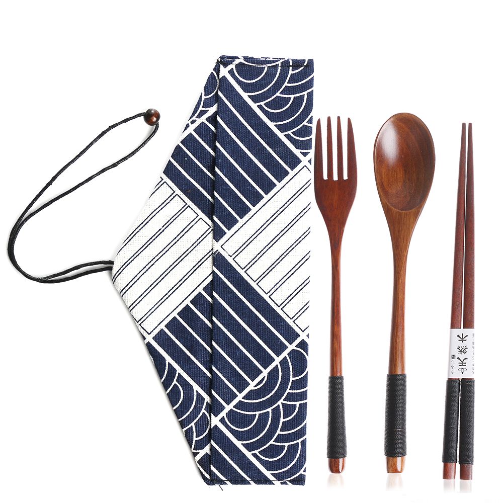 일본 스타일 커트레이 세트, 휴대용 나무 천연 천 가방 - Bamboo Cutlery 리뷰 및 가격