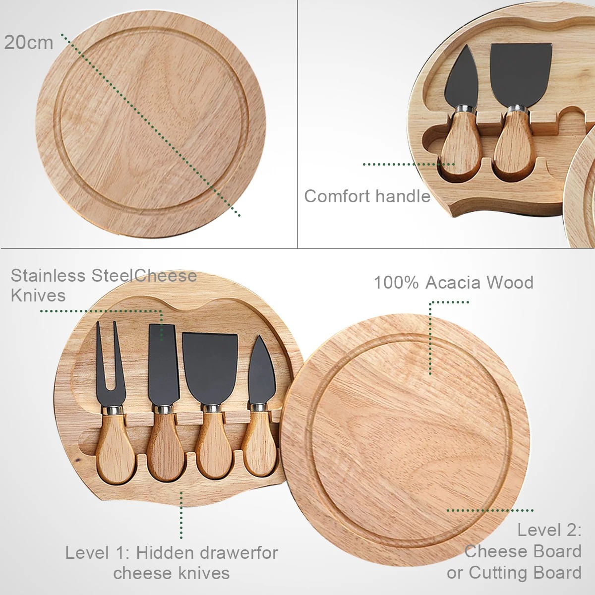 Charcuterie 보드 및 칼붙이용 치즈 칼 세트, - Bamboo Cutlery 리뷰 및 가격