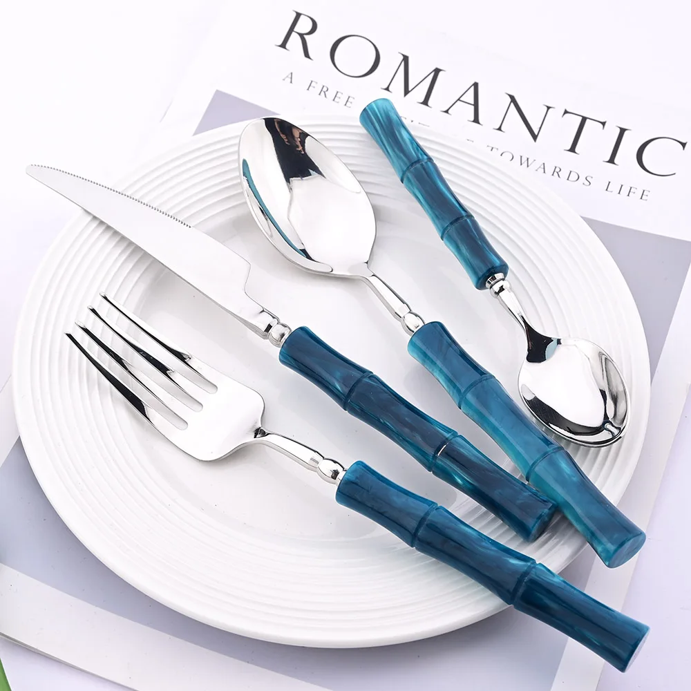 모조 대나무 손잡이 식기 세트 304 스테인리스 스틸  - Bamboo Cutlery 리뷰 및 가격