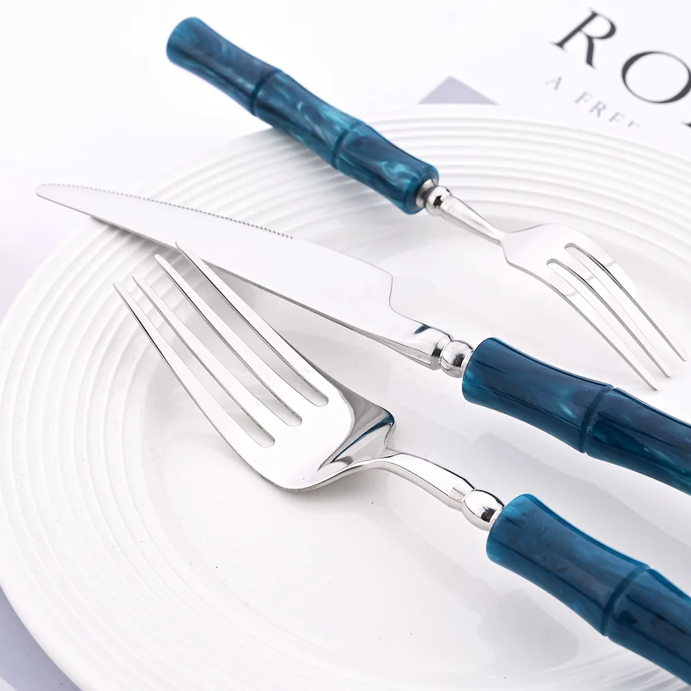 모조 대나무 손잡이 식기 세트 304 스테인리스 스틸  - Bamboo Cutlery 리뷰 및 가격