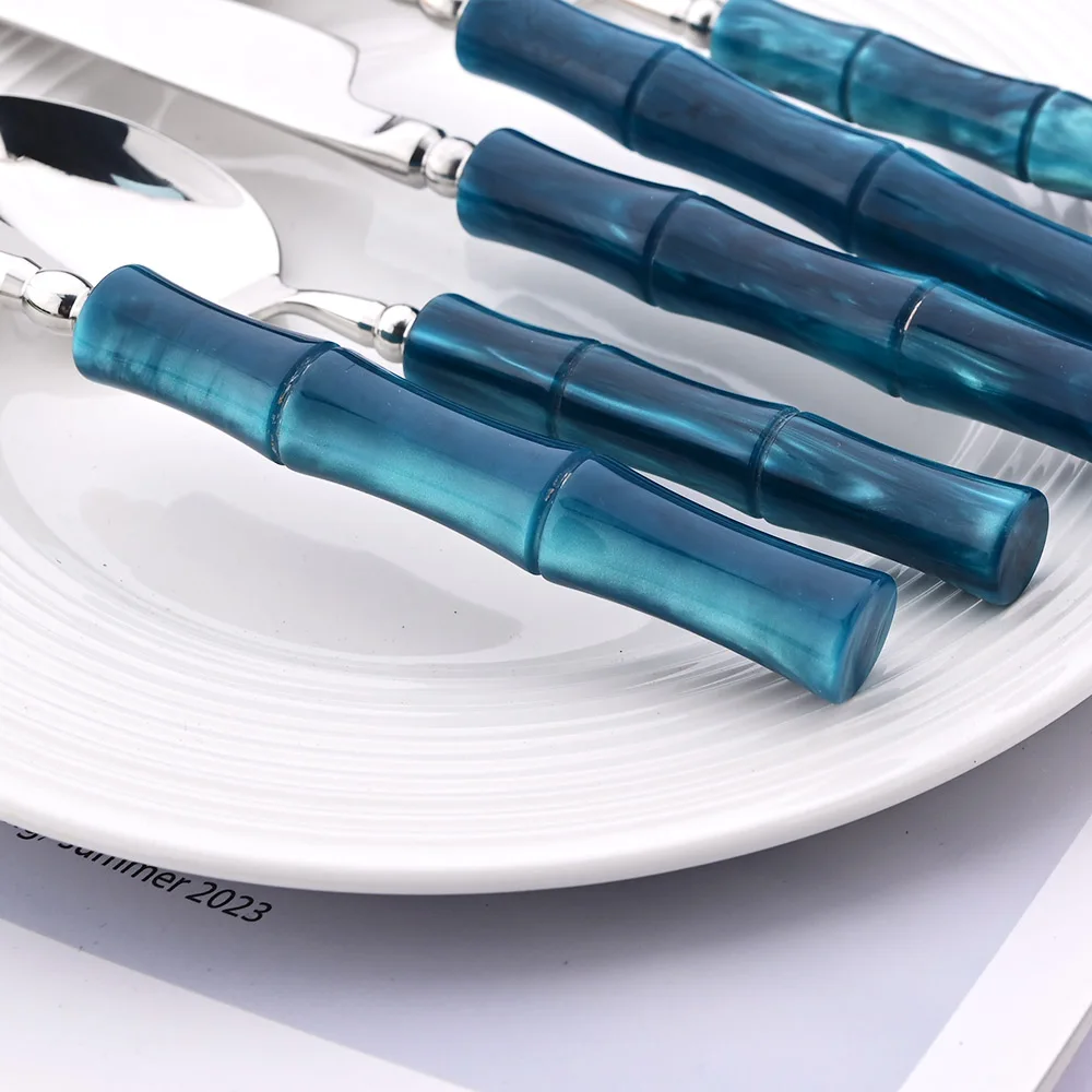 모조 대나무 손잡이 식기 세트 304 스테인리스 스틸  - Bamboo Cutlery 리뷰 및 가격