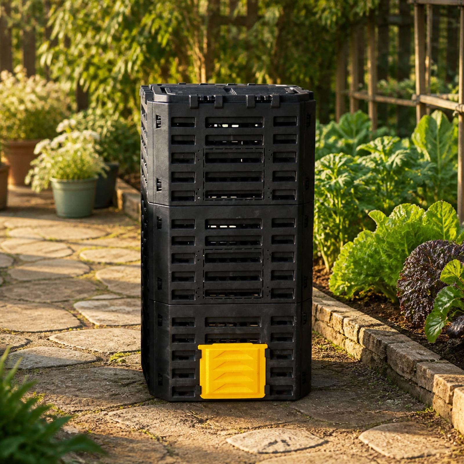 정원용 야외 플라스틱 퇴비통, 통풍구가 있는 측면과 앞 - Compost Bin 리뷰 및 가격