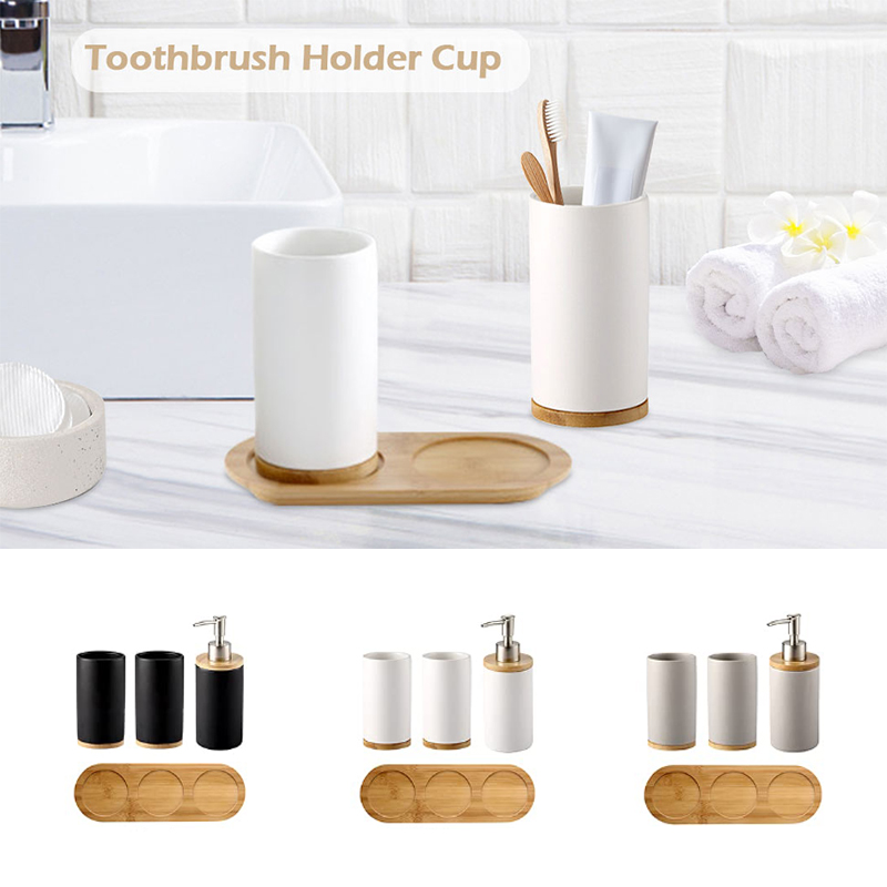 세라믹 욕실 세트 고급 CeramicCup 비누 디스펜 - Bamboo Toothbrush 리뷰 및 가격